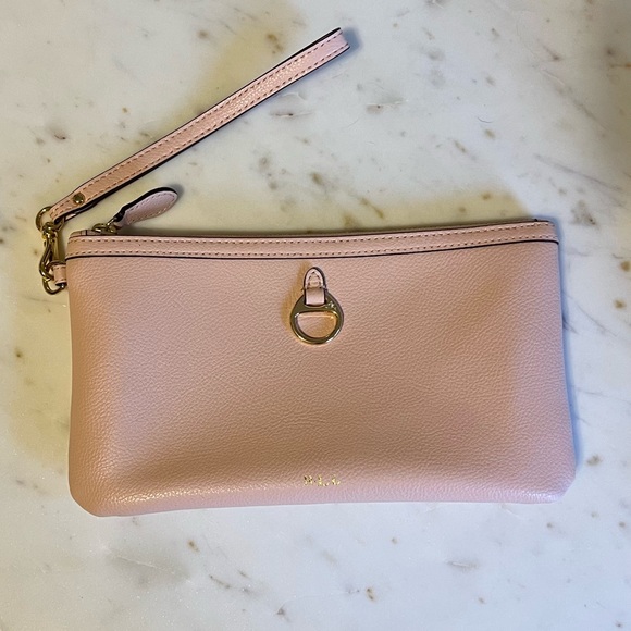Lauren Ralph Lauren Handbags - Ralph Lauren pink blush leather wristlet